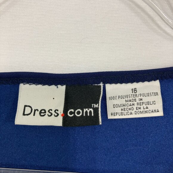 Dress.com size 16 Blue Velvet Ruched Bow Tie Front Side Slit Maxi Dress Y2K - Picture 2 of 10